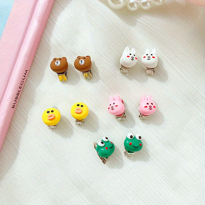 Kids Flower Earrings Princess Accessories