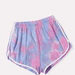 Tie Dye Elastic Waist Summer Shorts