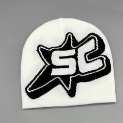 Jacquard Candy Beanie Y2K Knit Hat for Women
