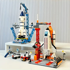 Solar System Rocket Building Blocks Set Educational Space Shuttle Launch Center