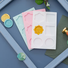 6 in 1 Wax Seal Stamp Mold Silicone Seal Wax Fixer Mold Envelope Card Invitation