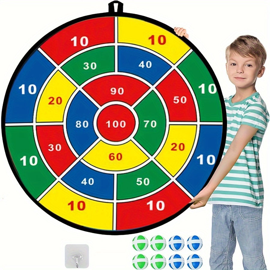 Dartboard Set with 8 Balls & Hook, Indoor/Outdoor Sports Party Game