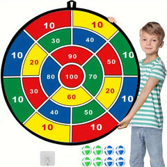 Dartboard Set with 8 Balls & Hook, Indoor/Outdoor Sports Party Game