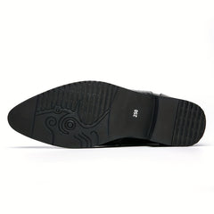 Men's Pointed Toe Ankle Boots, Side Zipper