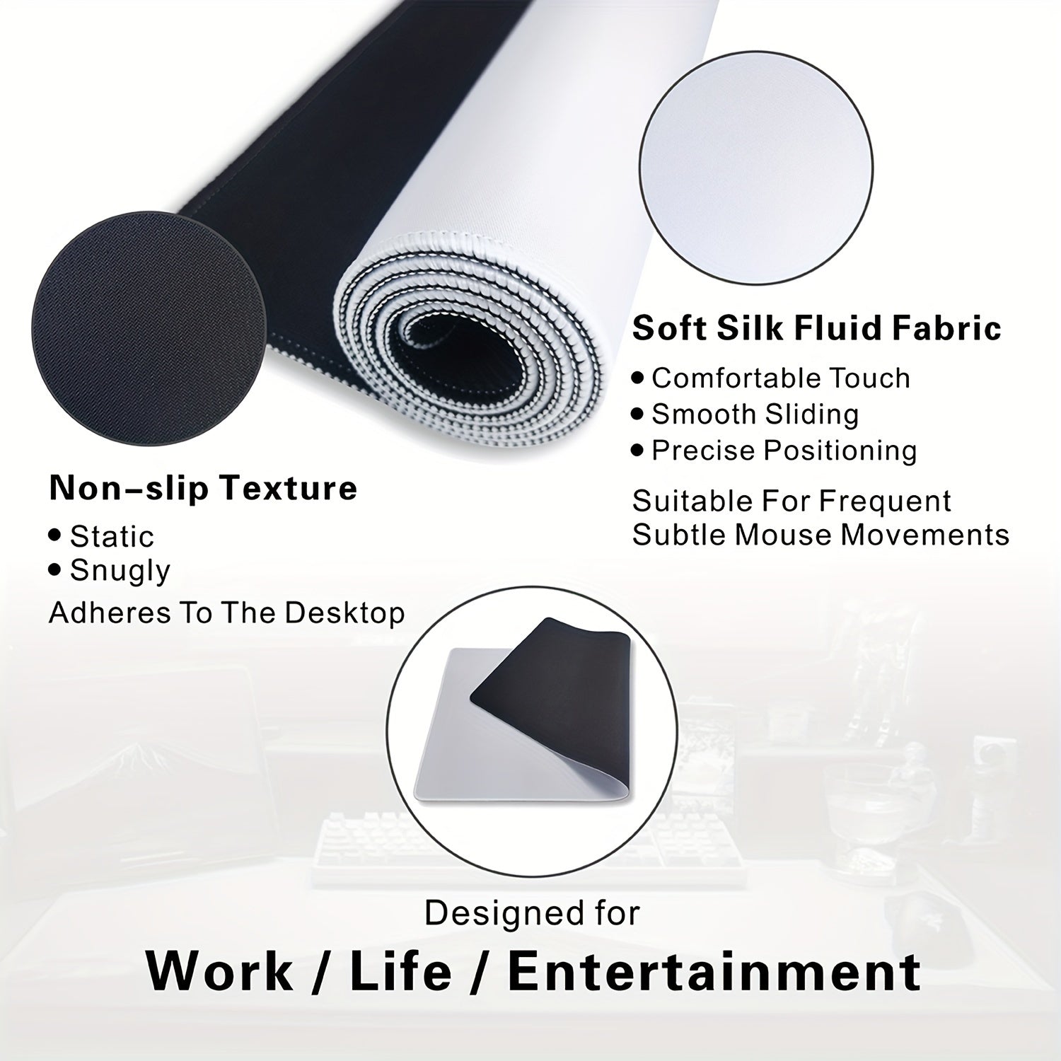 XL Gaming Mouse Pad Extended Desk Mat Non Slip Rubber Base Keyboard Pad