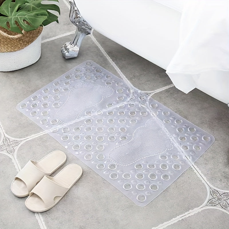 Anti-Slip Shower Stall Mat With Drain Holes & Suction Cup