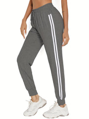 High Waist Jogger Pants Stripe Casual Workout Running Sweatpants