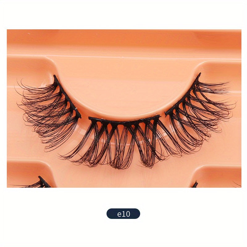 7 Pairs Segmented Eyelashes Chemical Fiber Material Natural Long Reusable