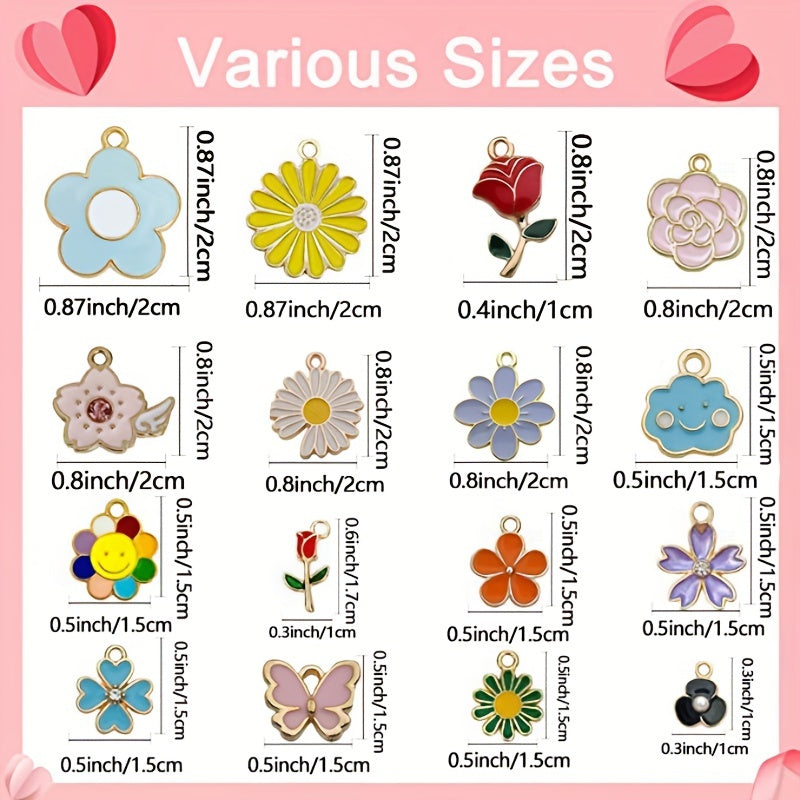 10pcs Rose Flower Shape Pendant Oil Drip Charms for Jewelry Making