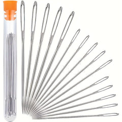 17pcs Hand Sewing Needle Set Big Eye Needle Bottle Leather Needle Embroidery