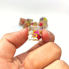 7pcs Resin Flower Polyhedral Dices For Board Games