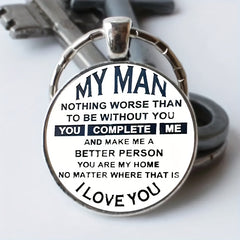 Vintage I Love You Keychain for Boys
