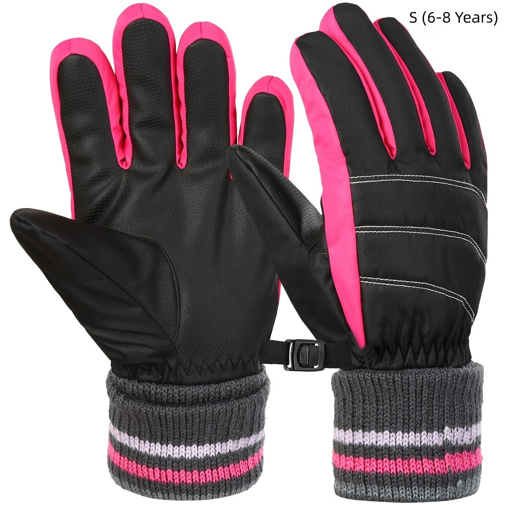 Kids Thickened Skiing Gloves Winter Warm Keeping Gloves