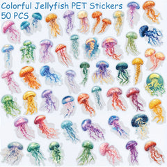50pcs Jellyfish PET Stickers Decals For Phone Notebook Luggage