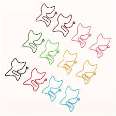 10pcs Kitten Shaped Paper Clips Metal Pins