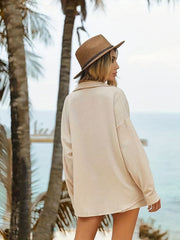Long Sleeve Button Up Blouse & Shorts Set