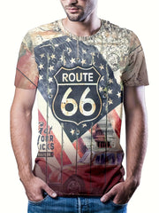 Men's Casual Street Style Stretch Tee Shirt For Summer