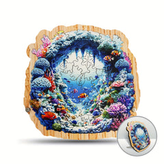 80pcs Seaword Wooden Jigsaw Puzzle for Adults - Underwater Scene Marine Life