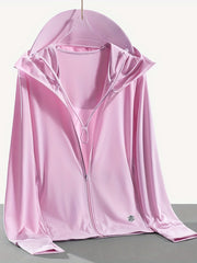 Women's Sunshade Hooded Shirts Drawstring Long Sleeve Cover Up