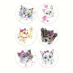 500pcs Cartoon Cat Sticker Decoration Teacher Reward Sticker