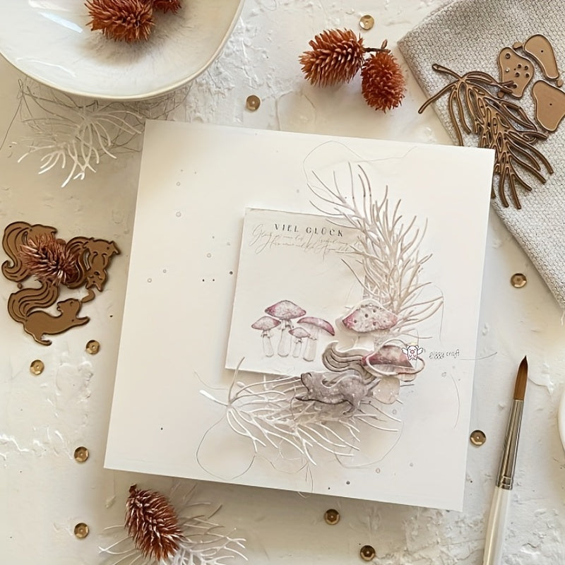 1pc Piggy Craft Metal Cutting Dies Christmas Needle Branch Scrapbook Paper