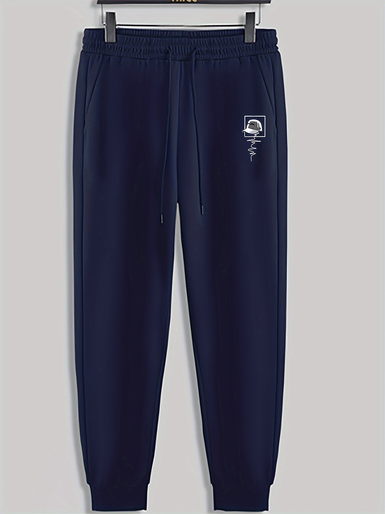 Hat Print Men's Pants Drawstring Sweatpants Casual Trousers Spring Autumn