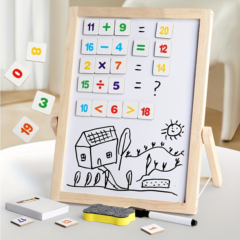 Magnetic Dual Sided Learning Board for Kids Math & Writing Practice