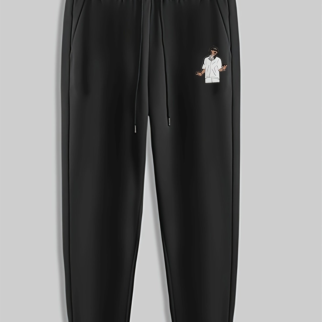 Cartoon Man Print Men's Pants Drawstring Sweatpants Loose Casual Trousers