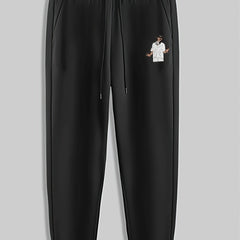 Cartoon Man Print Men's Pants Drawstring Sweatpants Loose Casual Trousers