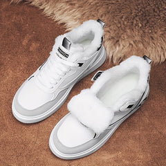 Men's Winter Skate Shoes Warm Plush Lining Non Slip Lace Up Outdoor Shoes