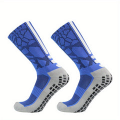 Thickened Non slip Silicone Football Socks - Breathable Mid-calf Athletic Socks