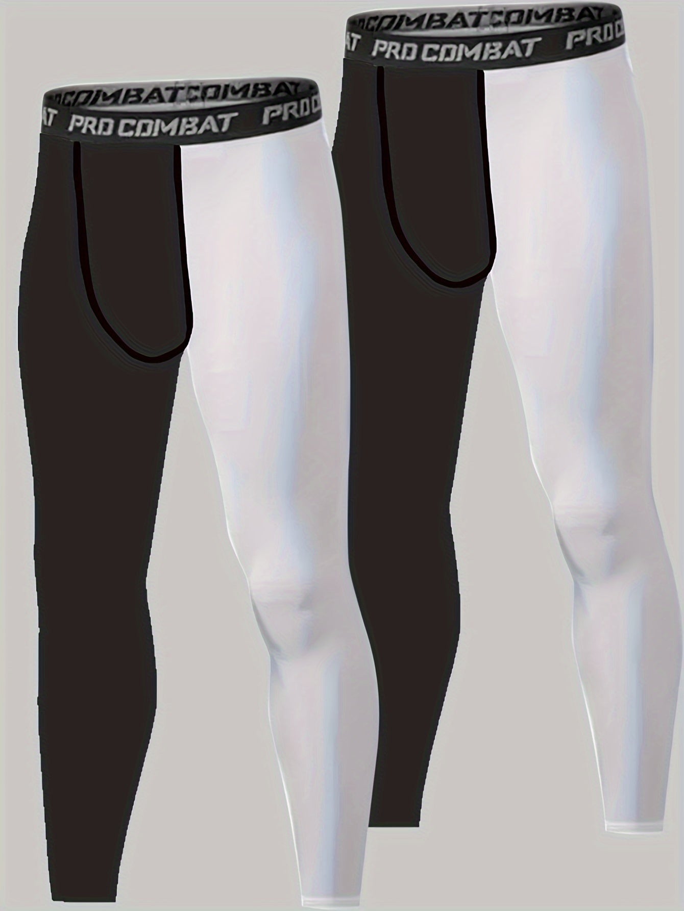 Men's Block Leggings Active Sports Compression Pants