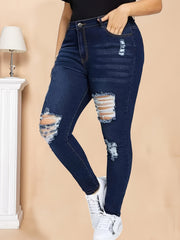 Ripped High Rise Skinny Jeans