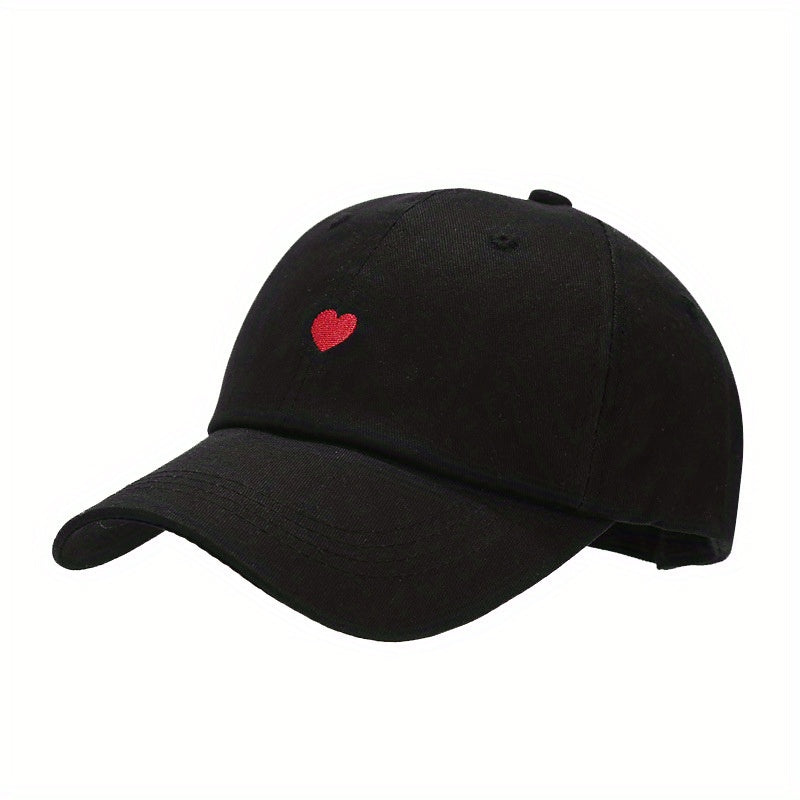 Heart Embroidery Couple Baseball Cap Adjustable Dad Hats Solid Sun Hats