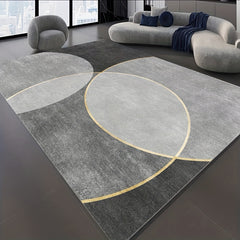 1pc Light Grey Semicircle Geometric Pattern Indoor Mat Room Decor Rug Home Decor