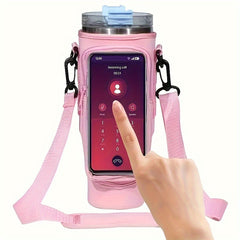 Water Bottle Carrier Bag With Phone Pocket Insulated Holder For 40oz Tumbler