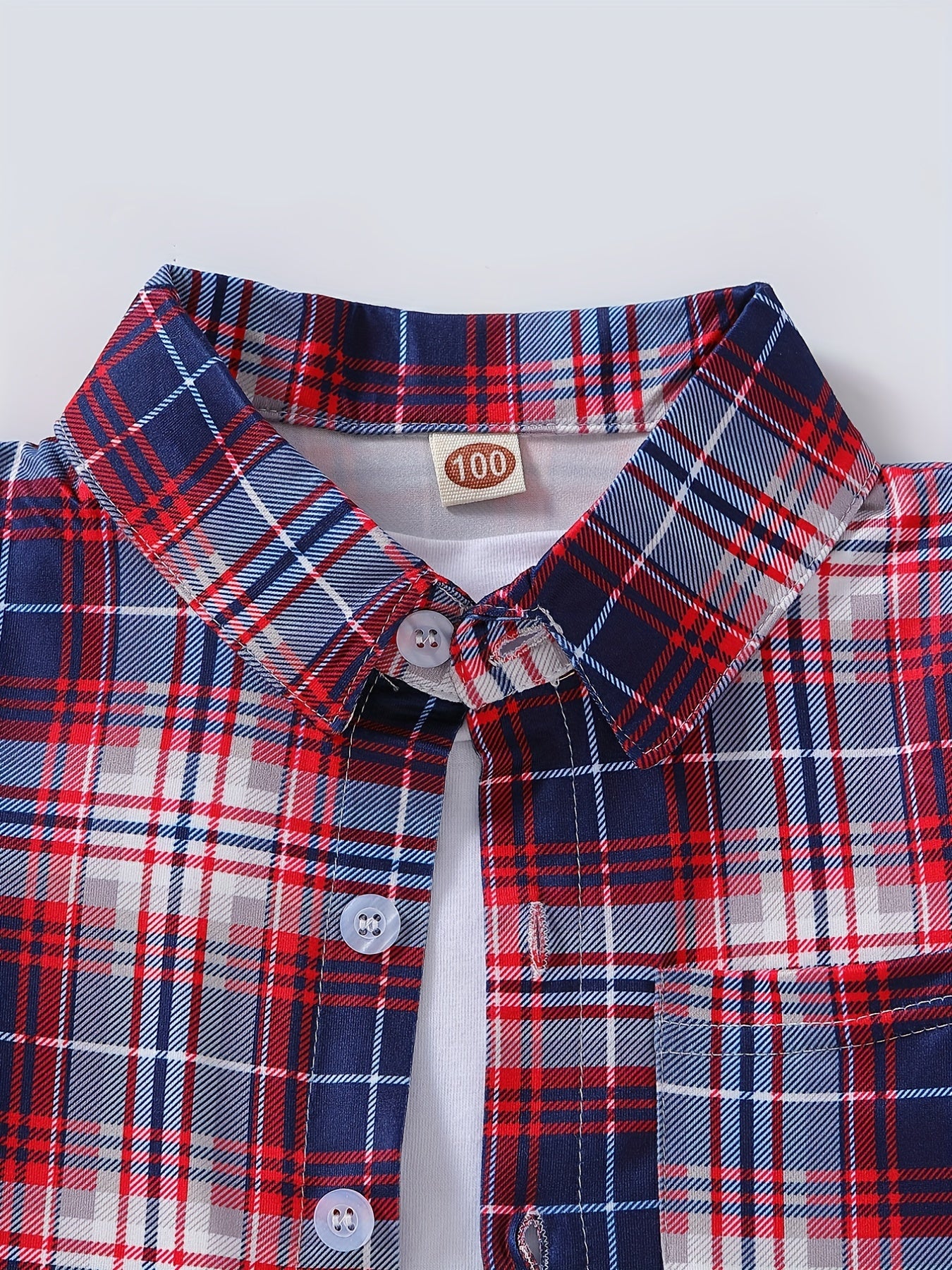 Boys Plaid Short Sleeve Button Casual Summer Shirt Tops