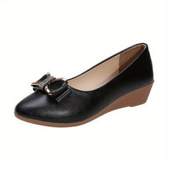 Women's Bowknot Rhinestone Flat Shoes Soft Sole Slip On Walking Flats