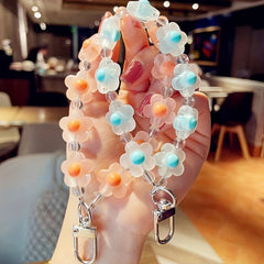 Resin Flower Keychain Candy Color Mobile Phone Pendant Girls
