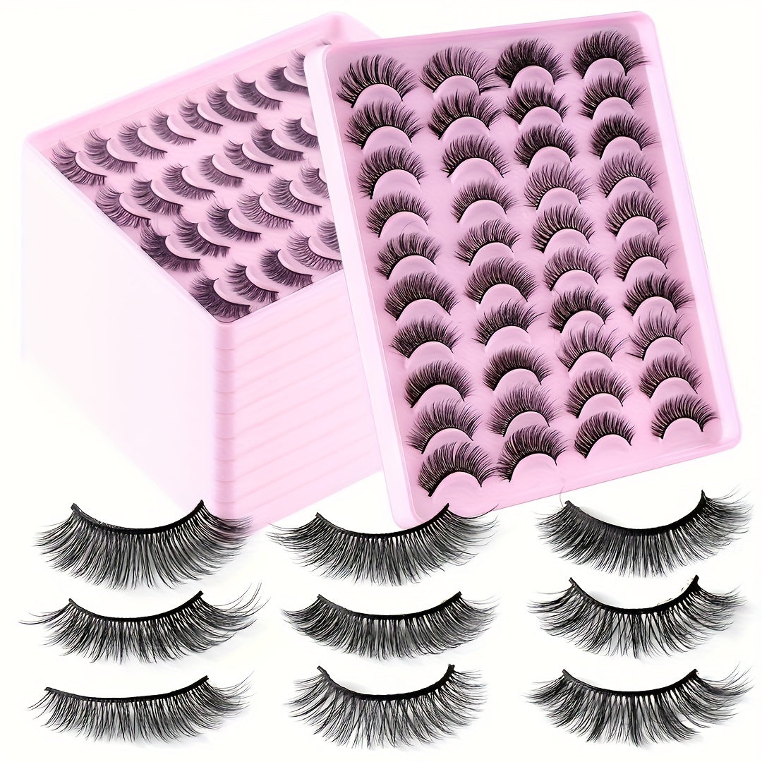 20 Pairs False Eyelashes Natural Fluffy Thick Full Strip Lash Mix Styles