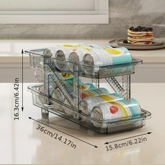 Telescopic Beverage Storage Box Double Layer Rack