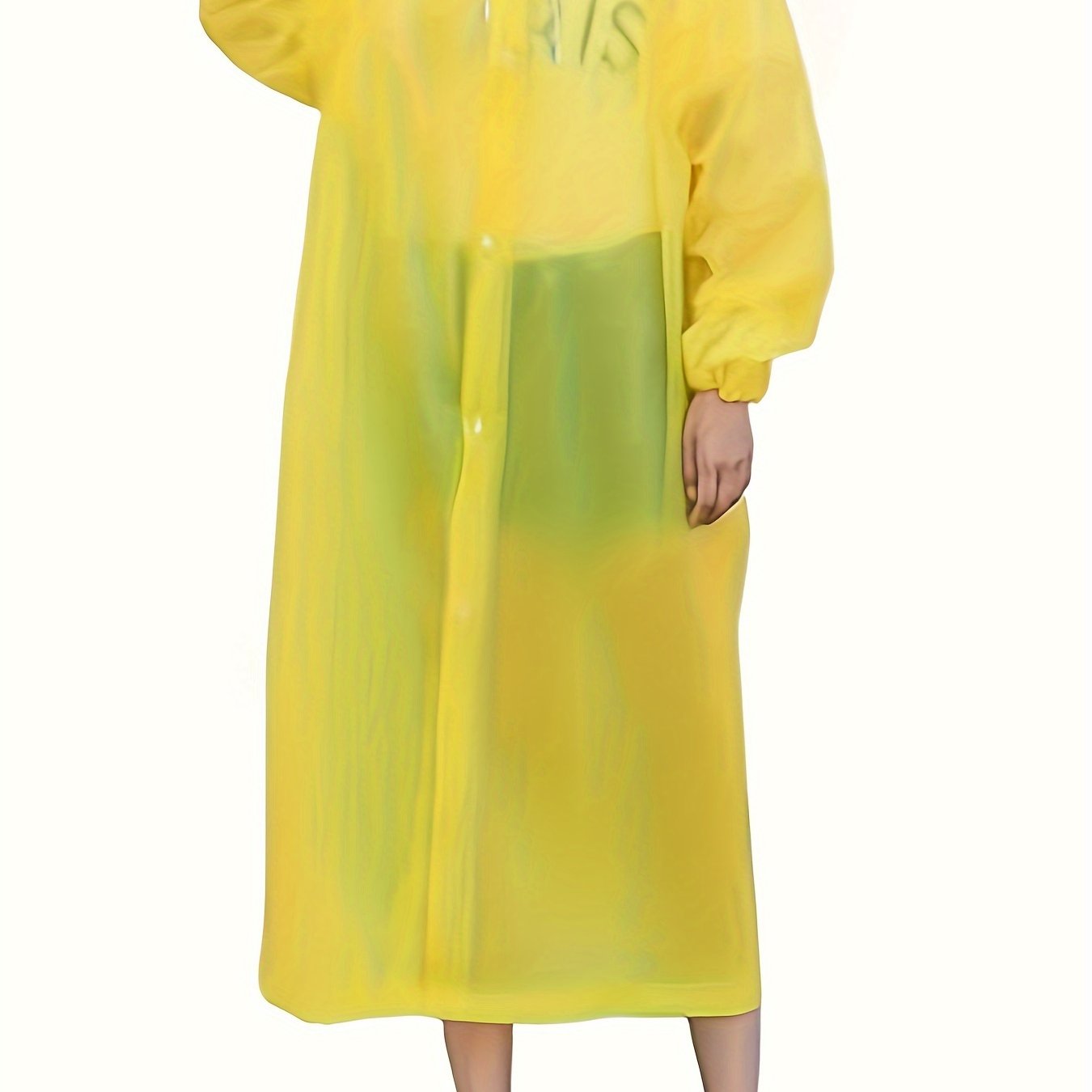 Waterproof Rain Poncho for Traveling, Button Down Hooded Coat