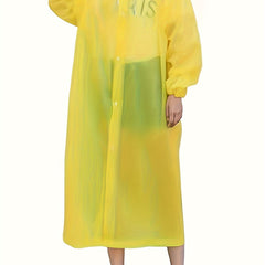 Waterproof Rain Poncho for Traveling, Button Down Hooded Coat