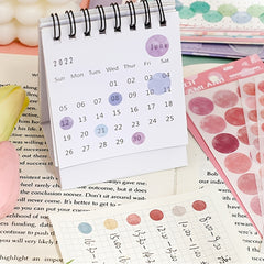 Time Series Label Dot Stickers Round Decorative Stickers 6pcs