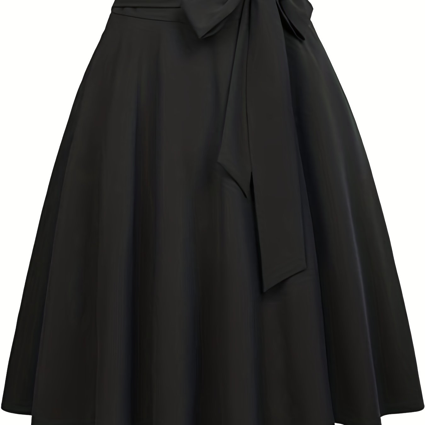 Solid Bow Knot A-line Skirt