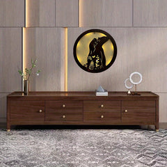 Children's Room Decoration Wall Clock LED Creative Lamp Retro Wooden Sign