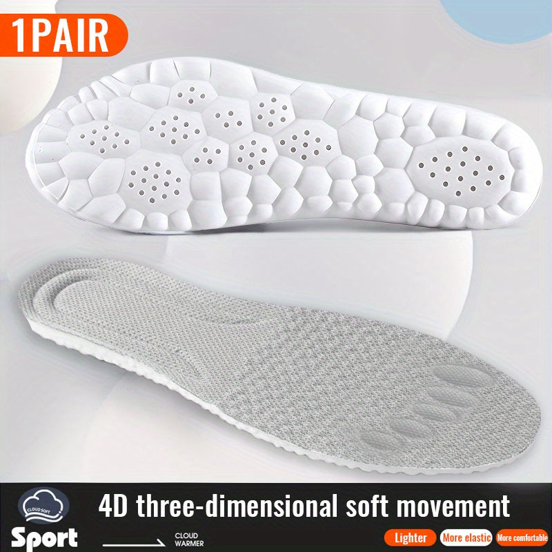 4D Massage Sports Insoles High Elastic Deodorant Comfortable Running