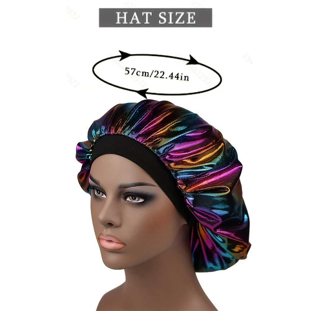 Laser Y2K Elastic Bonnet Lightweight Bright Gradient Hair Bonnet
