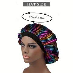 Laser Y2K Elastic Bonnet Lightweight Bright Gradient Hair Bonnet