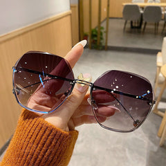 Half Frame Cut Edge Sunglasses UV Protection